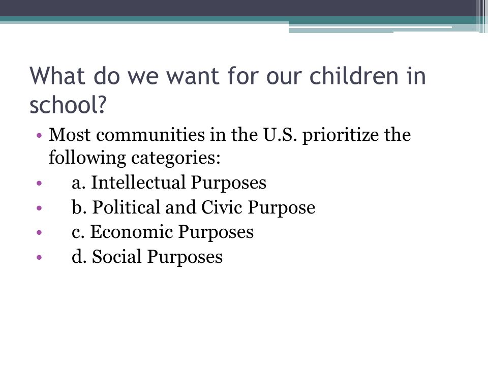 Four Basic Purposes of School ppt video online download